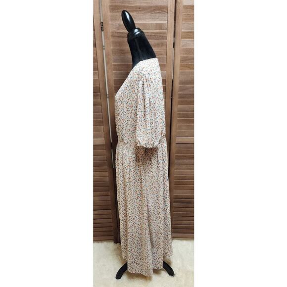 Hayden Los Angeles Midi Floral High Low Sheer Short-Sleeve Dress Plus Size 3X - Picture 6 of 8